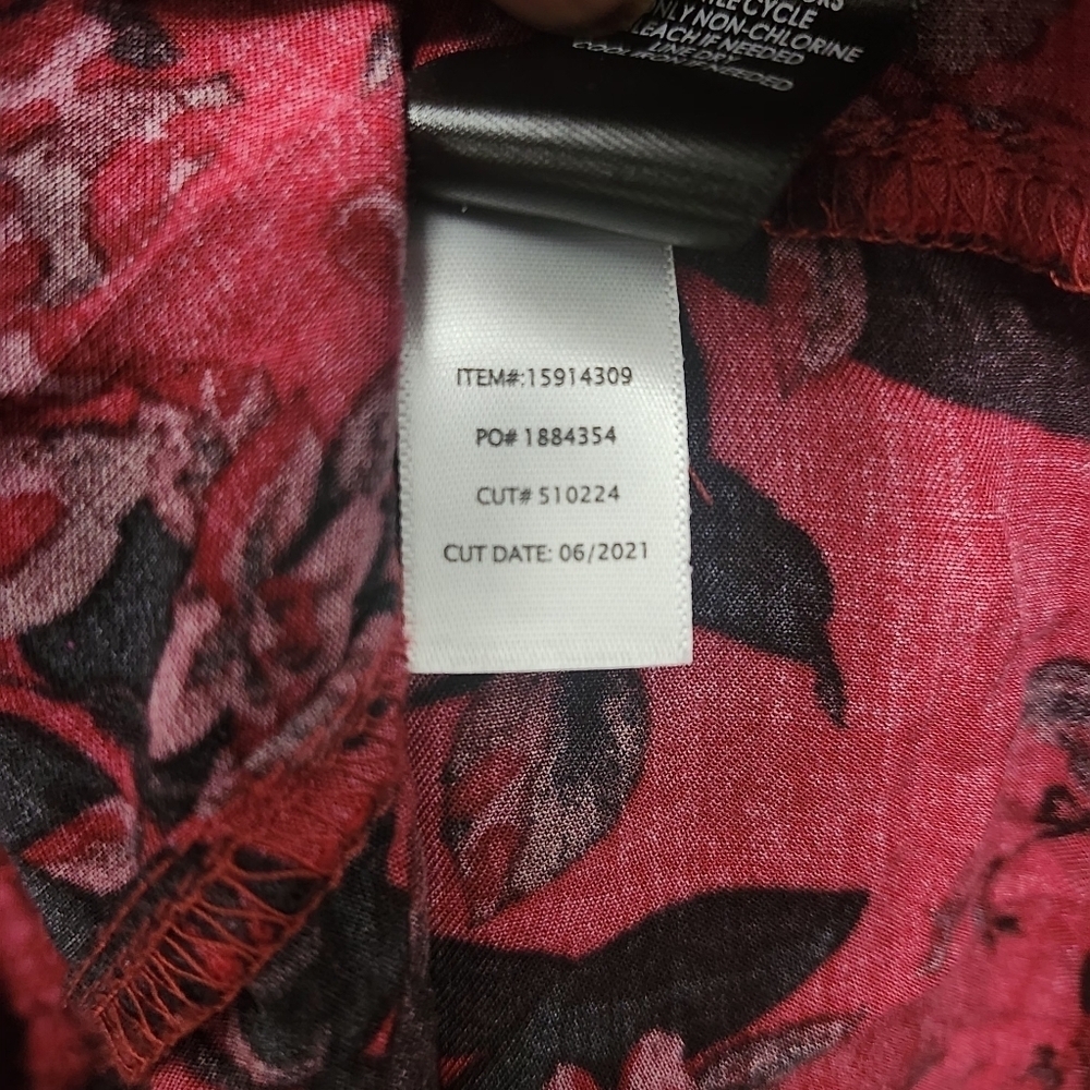 Torrid women's button-down shirt tunic blouse size 4 red and black smock… - Picture 7 of 9